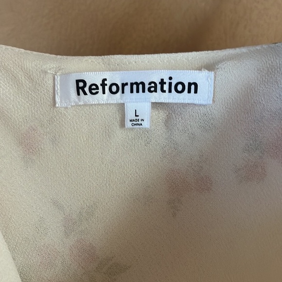 🦋REFORMATION White Floral Print Boho Summer Sundress Size L - Picture 4 of 4